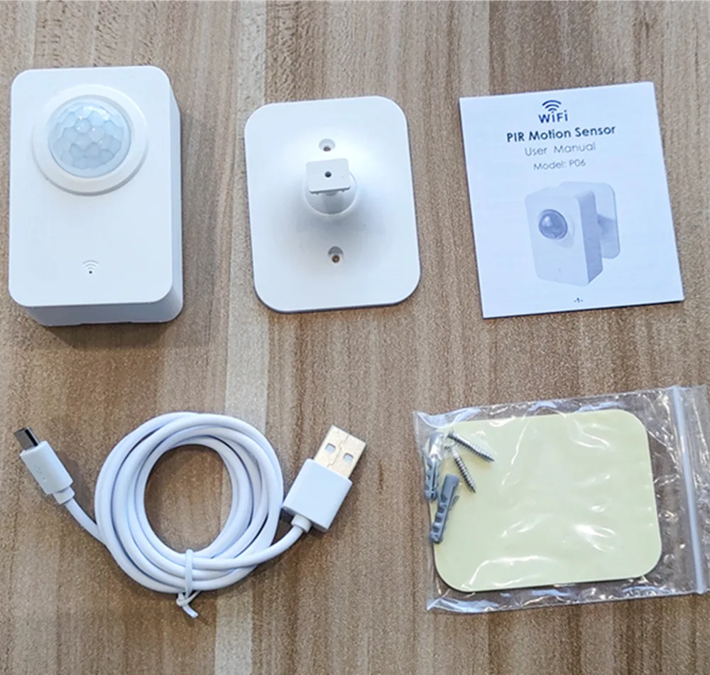 Wi-Fi датчик движения Tuya беспроводной инфракрасный с поддержкой Alexa и USB-зарядки |