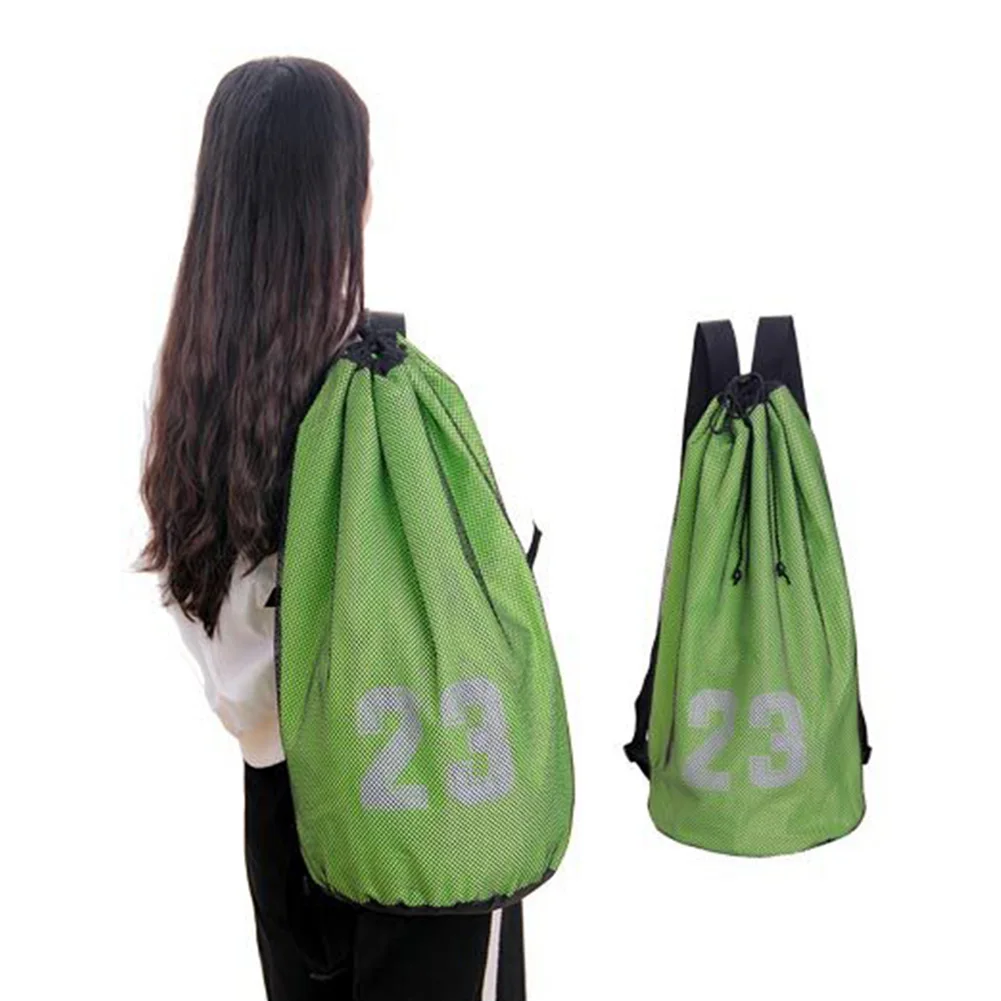 

Oxford Cloth Drawstring Lock Soccer Outdoor Sports Supplies Mesh Backpack Wear Resistant Basketball Bag Large Capacity Training