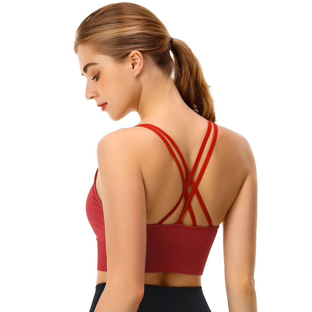 

Women Sport Underwear Plus Size XXL Nylon Stretch Middle Support Crosscriss Gym Bra Top For Outdoor Fitness Yoga Running Workout