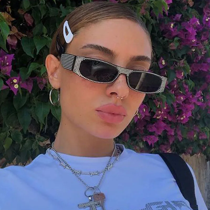 

Очки солнцезащитные женские и мужские квадратные, небольшие Модные Винтажные классические прямоугольные солнечные очки в стиле стимпанк, ...