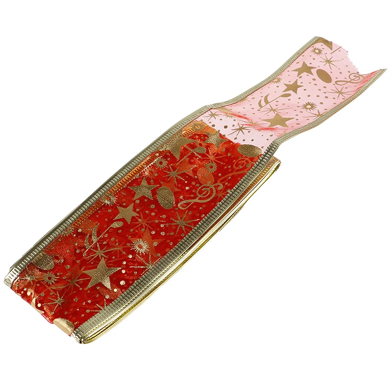 2 метра Рождественские Ленты Блестящая лента DIY бант праздничный Декор