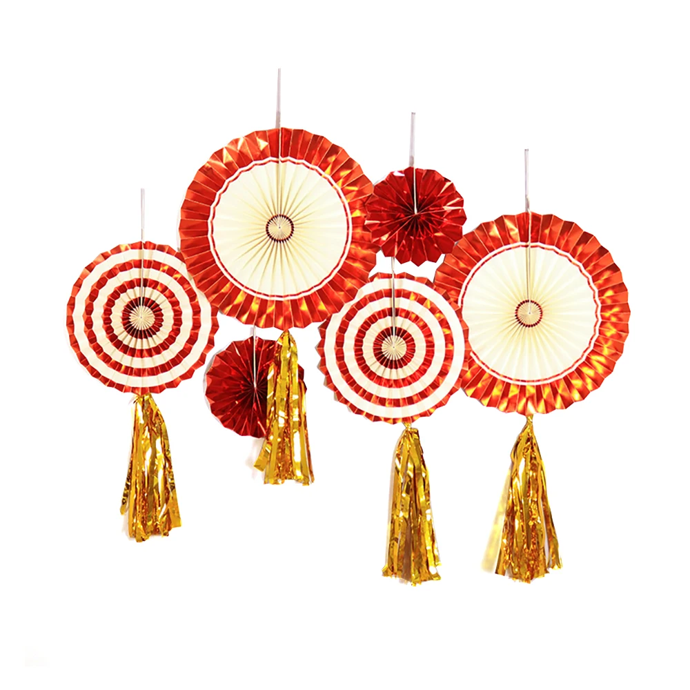 6 шт Сделай Сам бумага для рукоделия бумажные вееры Висячие цветочные поделки