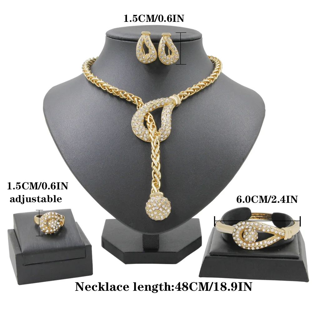 Liffly творческий дизайн наборы свадебных ювелирных изделий Золото Ювелирные с