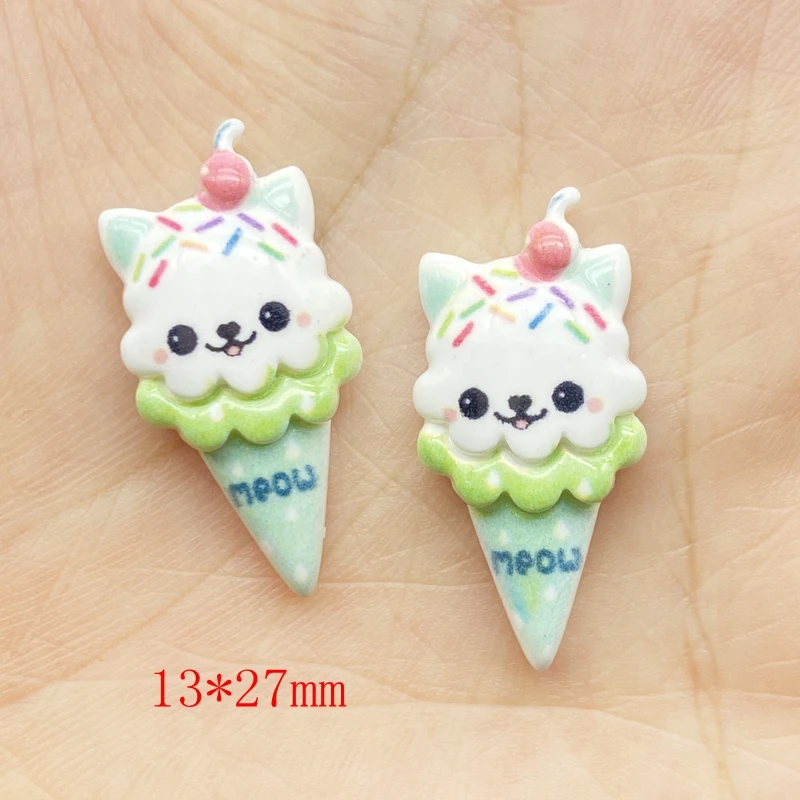 

12Pcs Cute Mixed Cartoon Ice Cream Animals Flat Back Resin Cabochons Scrapbooking DIY Jewelry Craft Decoration Accessories G65