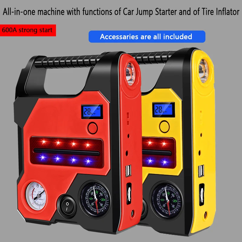 Воздушный компрессор для шин + Автомобильный пусковой механизм Power Bank 12V 22000mAh