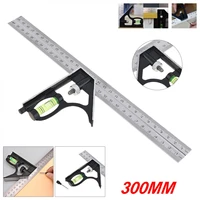 square ruler set kit 300mm 12 adjustable engineers combination 4590 degree try none right angle ruler with spirit level