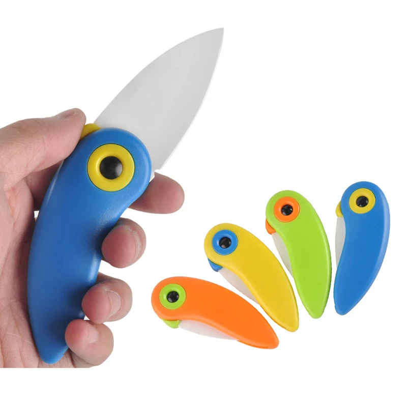 

Нож Керамический для птиц, карманный складной Подарочный резец, для кухни, фруктов, с цветной ручкой из АБС