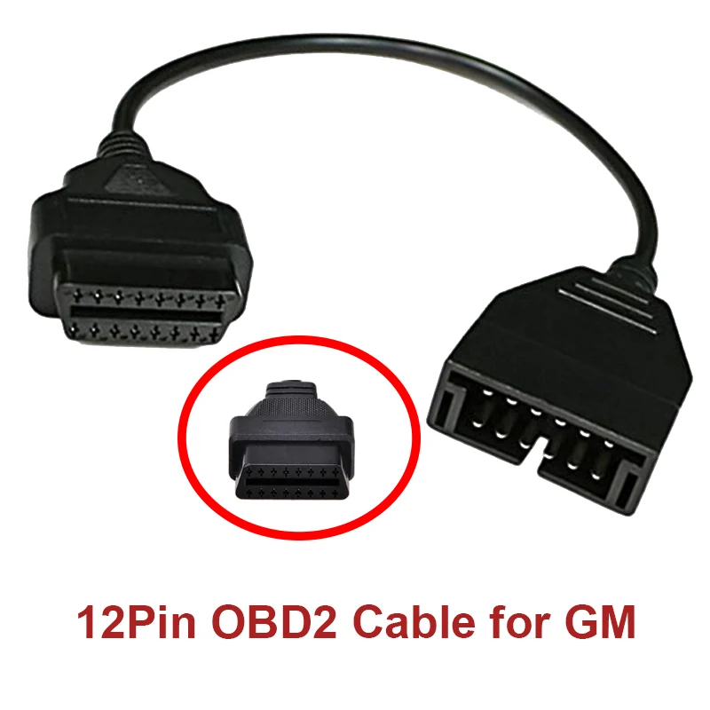 

For G-M 12 Pin 12Pin OBD 2 Connector Adapter for gm 12 pin obd2 obdii Auto Car Accessories Diagnostic Extension Cable 16 Pin