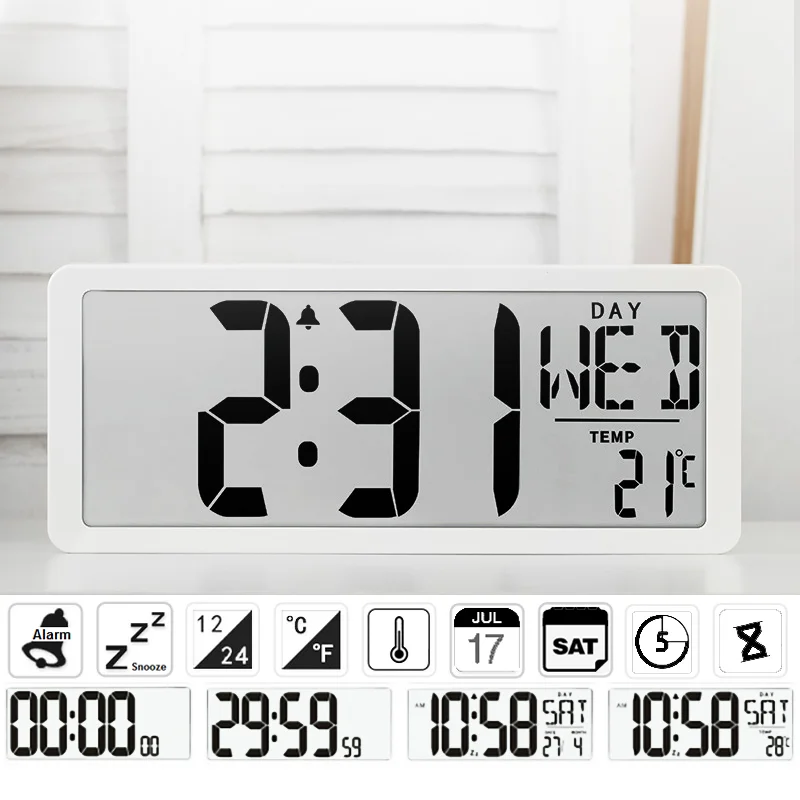 Современные настенные часы цифровой Многофункциональный Будильник таймер