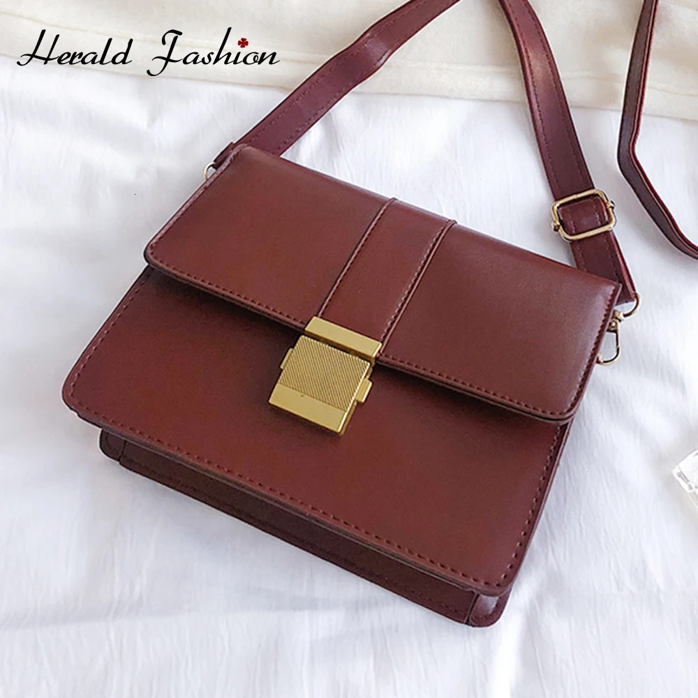 

Herald модная женская сумка из искусственной кожи, сумки-мессенджеры, Ретро Повседневная сумка через плечо, маленькие Лоскутные сумки через пл...