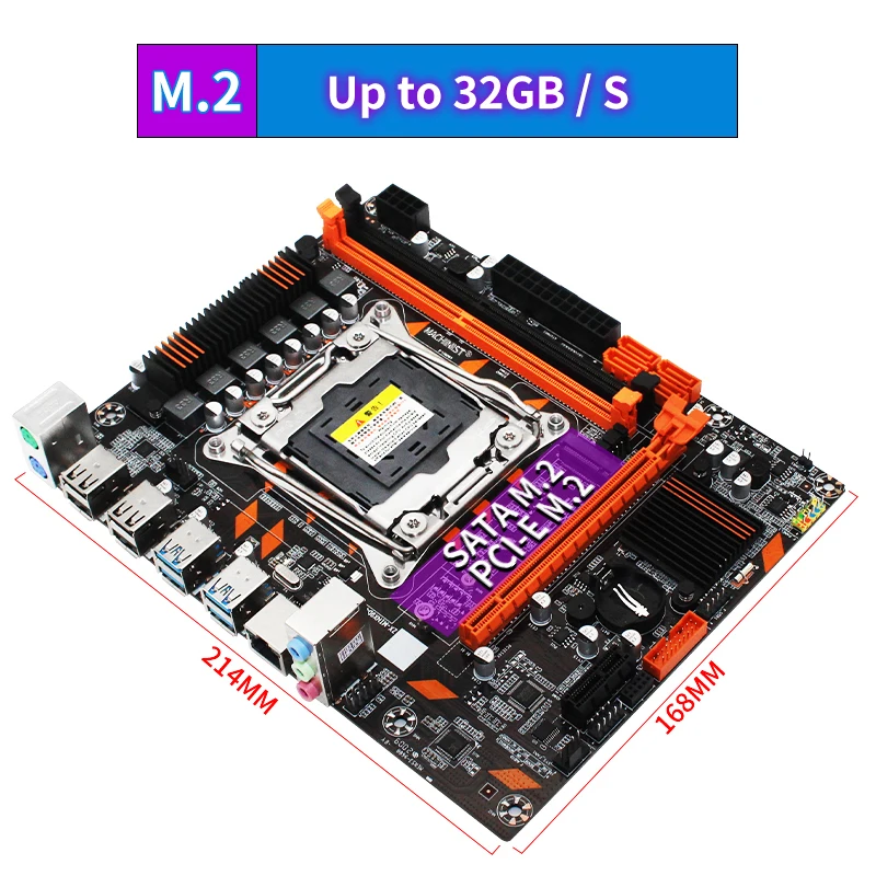 X99 материнская плата LGA 2011 3 LGA2011 с M.2 NVME слот Поддержка DDR4 ECC SATA3.0 USB3.0 ZX MINX9D4
