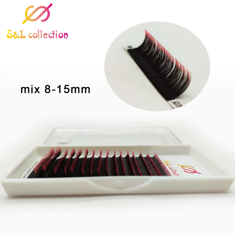 

0.07mm Colorful Eyelash Extension Gradient Colors False Eyelashes C/D/CC/DD/L Curl 8-15mm Length Individual Classic Fake Lashes