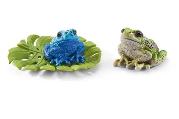 

small pvc figure model toy frog leaf set