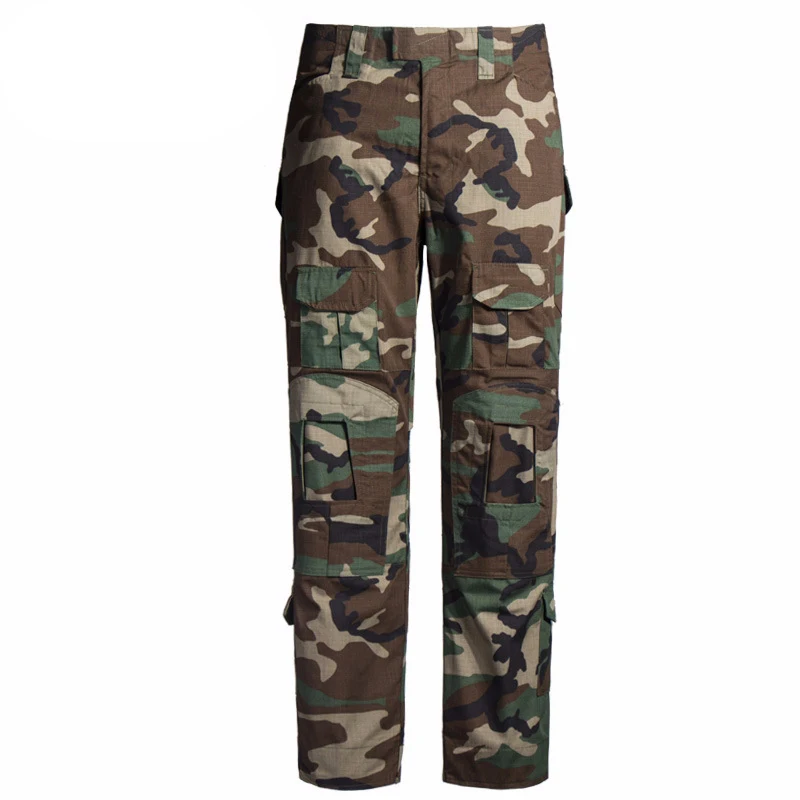 Woodland Camo Мужские тактические брюки для страйкбола, военные длинные брюки BDU - Цвет: Woodland Camo