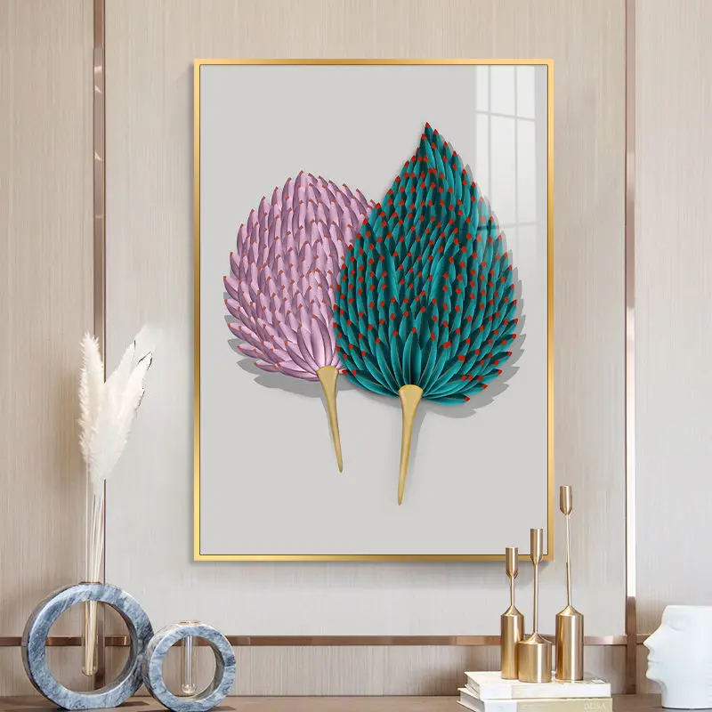 Вертикальный современный фотобокс с подсветкой абстрактное перо без отверстий