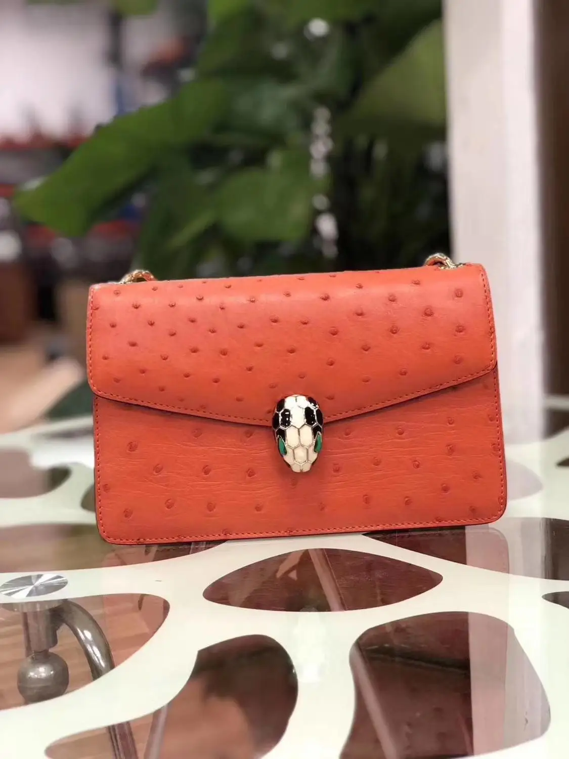 Новинка женская сумка на плечо из натуральной кожи страуса высокое качество