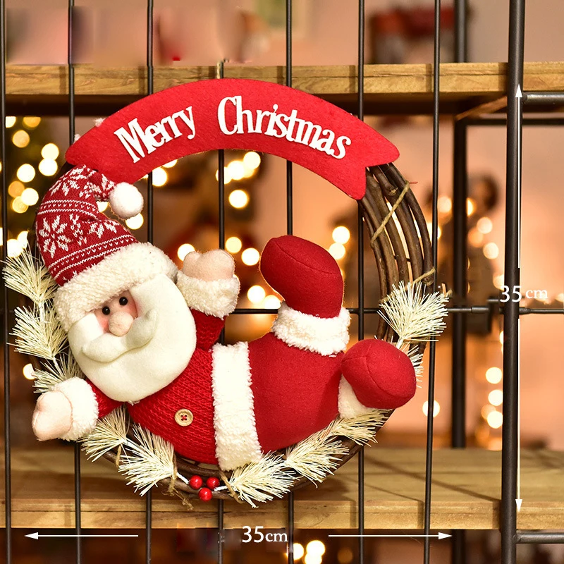 

Big Size Christmas Dolls Retractable Santa Claus Snowman Elk Toys Xmas Figurines Christmas Gift for Kid Red Xmas Tree Ornament