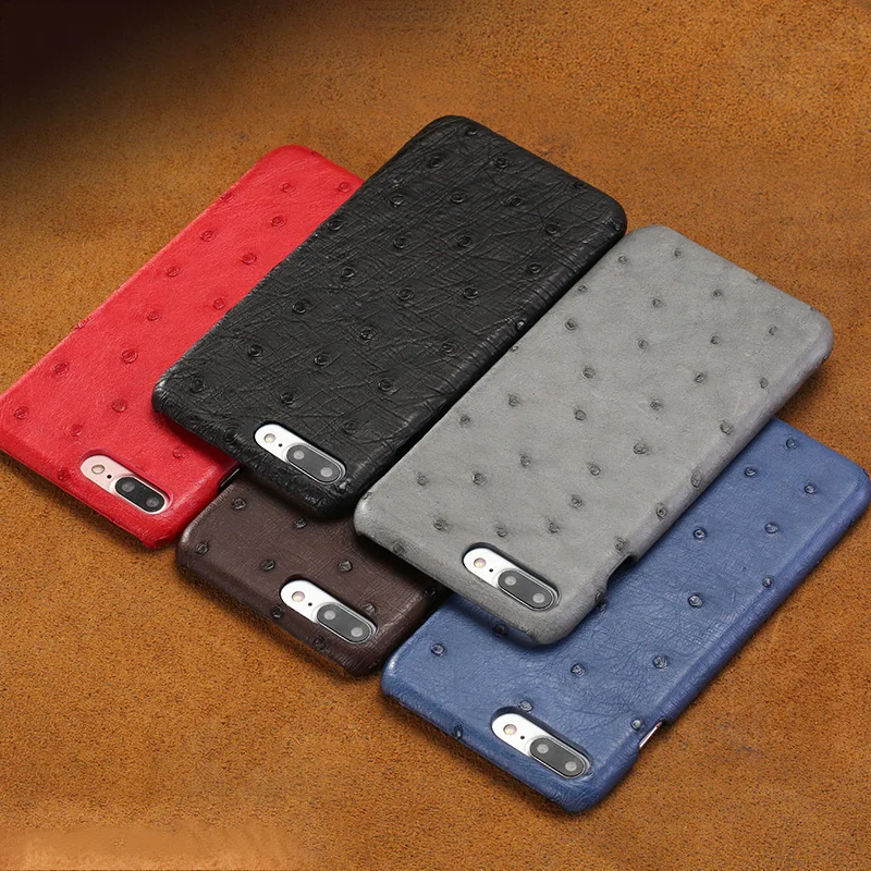 Чехол из натуральной кожи для iphone 8PLUS 7plus Оригинальный чехол страуса apple 7 8 6S Plus X 5 5S