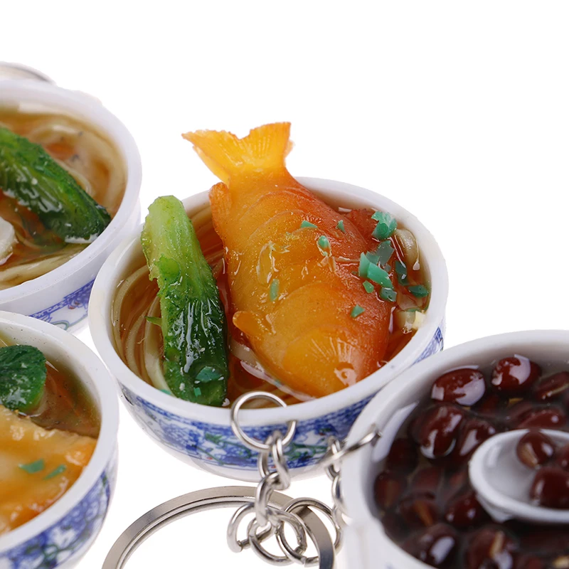 

1pcs Mini Simulation Bowl Food Key chain Cute Car Bag keychain for Bag charm Key Ring Jewelry toy