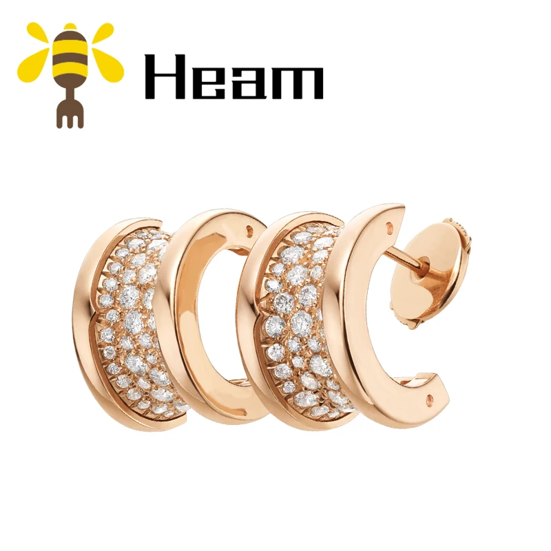 Heam,, высокое качество, серебро 925 пробы, болгарийские серьги для женщин, розовое золото, керамика, модное, роскошное ювелирное изделие, подарок для пары - Окраска металла: style 2
