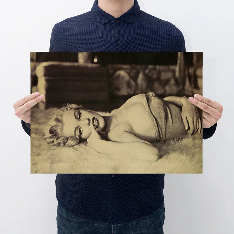Фото Кинозвезда Мэрилин Монро Ретро плакат крафт бумага комнаты картина Наклейка на