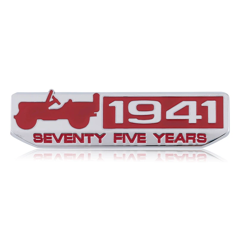 SilverRed 1941 Эмблема для Jeep Wrangler Компас Grand Cherokee Patriot Renegade Commander 75th Юбилей боковые зеркала автомобиля Fender хвост Стикеры - Название цвета: SilverRed