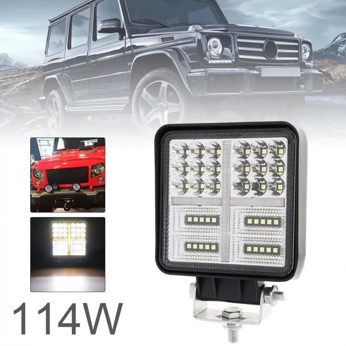 

4 дюйма 114 Вт 12 в 6000 К ультра яркий светодиодный рабочий светильник для автомобиля водонепроницаемый светильник, комбинированный светильник...