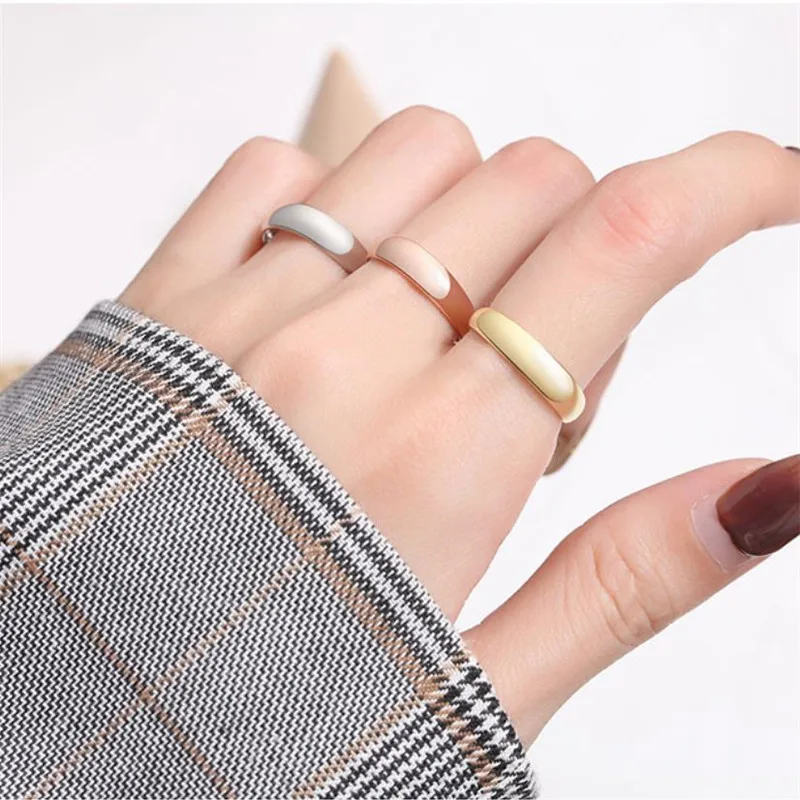 

Charm Rose Gold Women Finger Rings Adjustable Trendy Lady Silver Plated Ring For Girls Bride Wedding Accessories Female