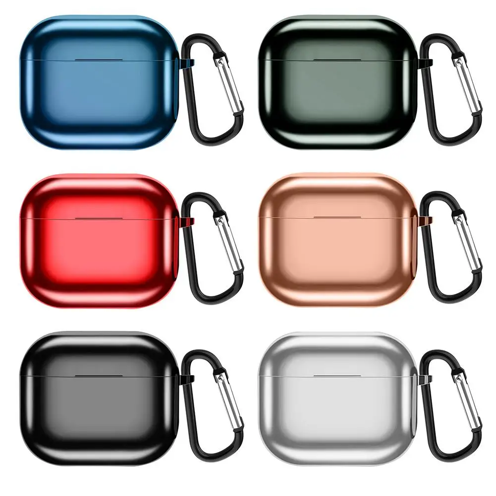 

Protective Earphone Case For Airpods 3 TPU Electroplating Blue-tooth Headphones Box For Apple Airpods 3 Earbuds Cover With Hook