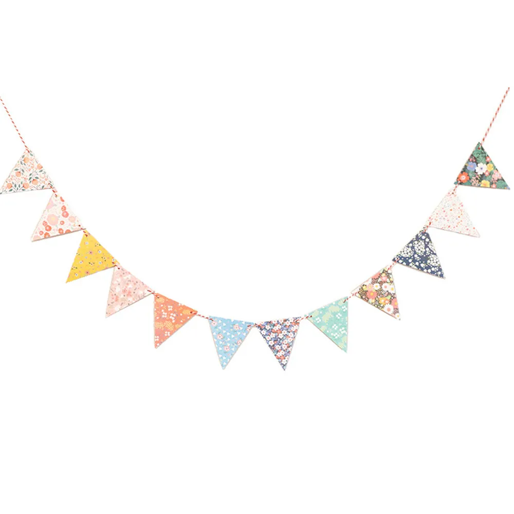 1 шт. тканевые флаги с винтажным цветочным принтом ручной работы для дня рождения