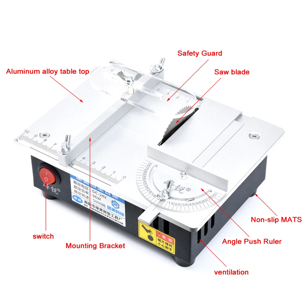 

Mini Multifunctional Table Saw Electric Desktop Saws Small Household DIY Cutting Tool Woodworking Bench Lathe Machine