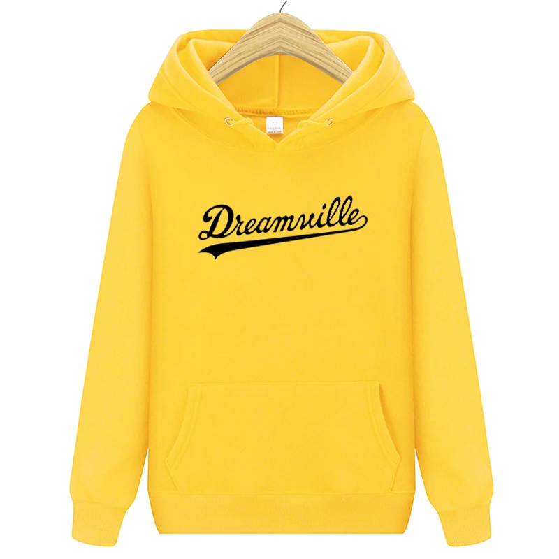 Модные Новинка; худи Для мужчин хип-хоп DREAMVILLE Коул Логотип с капюшоном Swag письмо флисовые J худи с принтом Cole зимние толстовки Мужские пуловер - Цвет: yellow1
