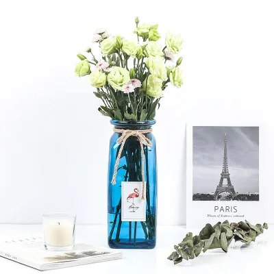 Квадратная стеклянная ваза Ins Wind прозрачные вазы для цветов розы простые