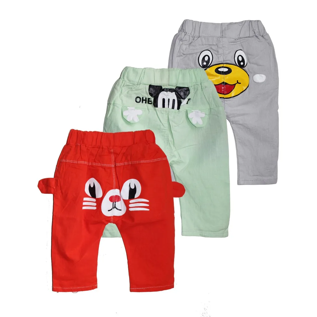 Детские эластичные брюки для мальчиков и девочек хлопковые льняные до колена