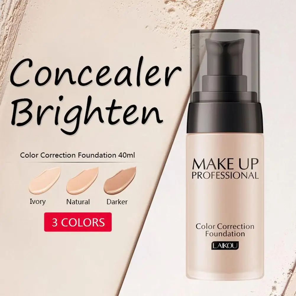 

40g Base Face Liquid Foundation Cream Full Coverage Concealer Base Primer Oil-control Waterproof Brighten Long-lasting Makeup BB