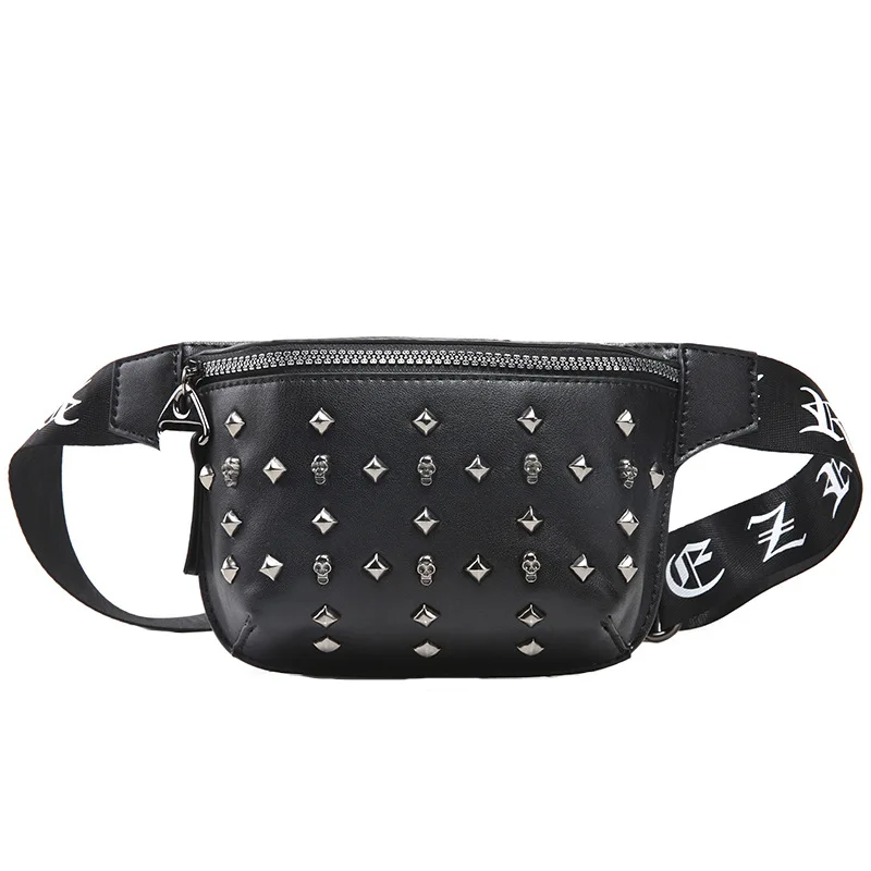 Сумка на грудь с заклепками в виде черепа корейская мода спортивные поясные