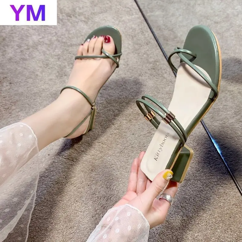 

Hot Sell Fish Mouth Platform Women Square High Heels Shoes Slip-on Toe Sandals Non-slip Thick Heel Zapatos De Mu Open Toe Shoes