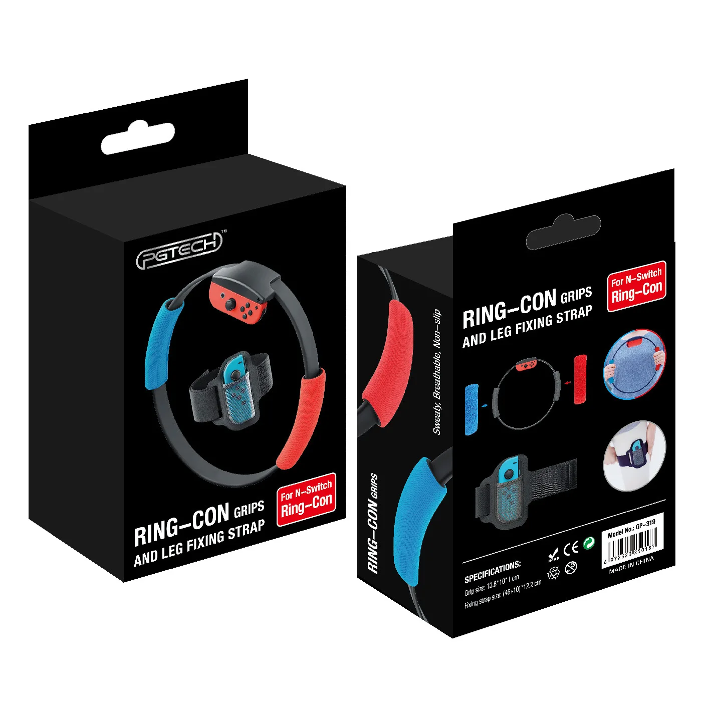 Ремешки для ног для переключения Joy Con, маленькие ручки, ремешки для ног, регулируемый эластичный ремешок для ног, спортивный ремешок+ комплект из ткани, синий, красный, подходит для Advent