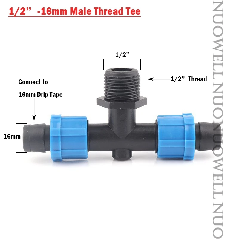 10pcs 16mm Micro Irrigation Drip Tape Connectors Multiple Locked PE Pipe Fittings Thread Joints Garden Hose Water Connector | Дом и сад