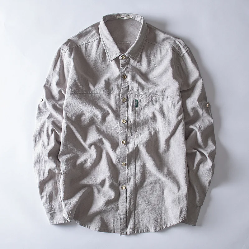 Мужские повседневные рубашки с отложным воротником и длинным рукавом белые