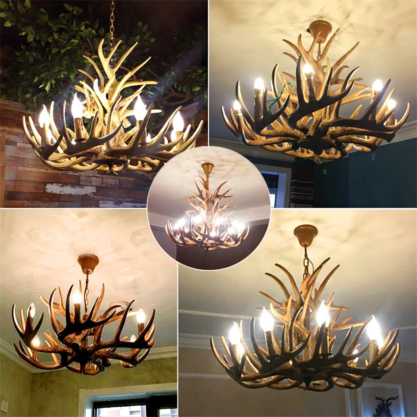Современный светодиодный подвесной светильник Chandelire E14 промышленный оленьи рога