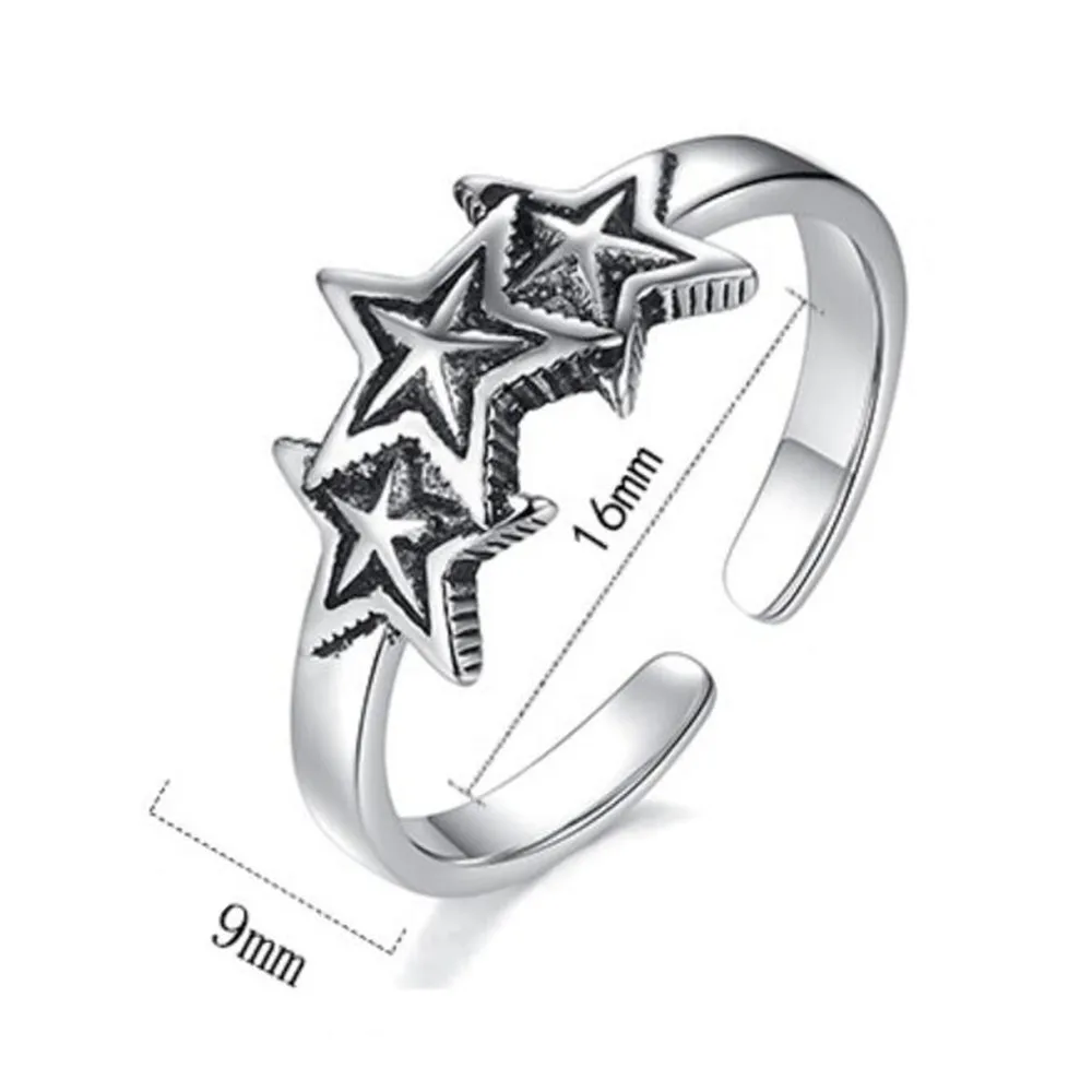 

925 Sterling Silver Ring Fashion Woman Jewelry Retro Simple Thai Silver Adjustable Star Hot Sale New High Quality Ring
