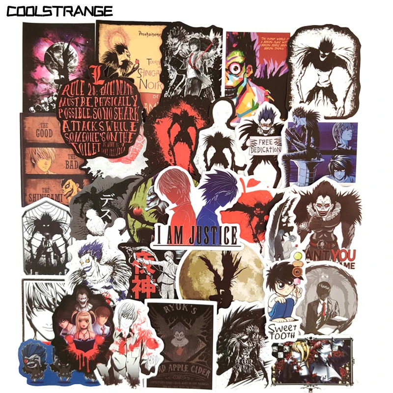 

Японские Аниме наклейки «DEATH NOTE» для ноутбука, багажа, мотоцикла, телефона, скейтборда, игрушек, автомобиля, дневника, шлема, 10/30/50 шт.