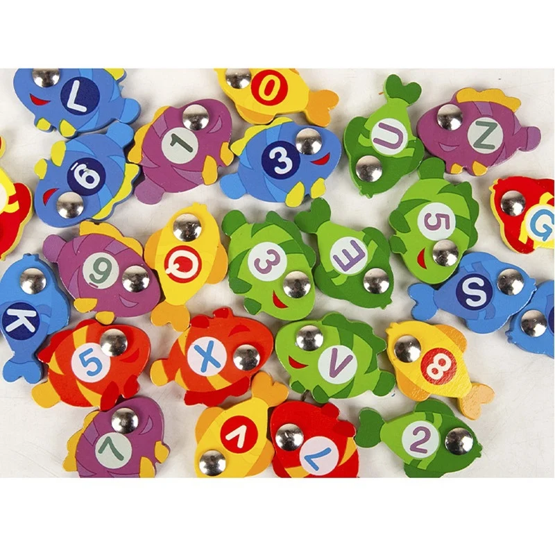 

Children's Wooden Boat Magnetic Fishing Toys Digit Maths Alphabetical Educational Toys Outdoor Funny Kids Gift