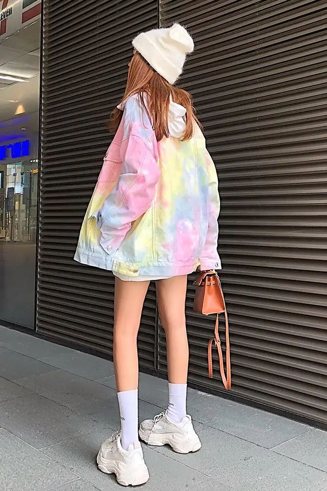 

2021 Jacket Denim Fashion Loose Real Shot For Women Free Shipping Color Hand Drawn