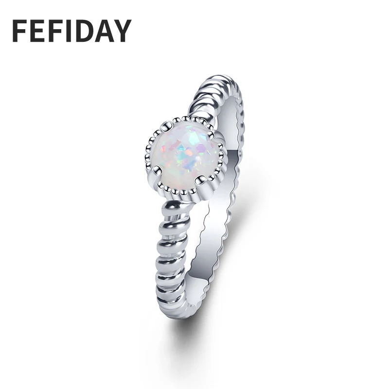 Женское Обручальное Кольцо FEFIDAY простое обручальное кольцо из одного камня с