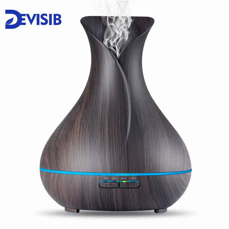 DM408 Dark DEVISIB диффузор эфирного масла аромат холодный туман увлажнитель с безводным Авто отключение и 7 цветов светодиодный светильник и BPA бесплатно - Цвет: DM408 Dark