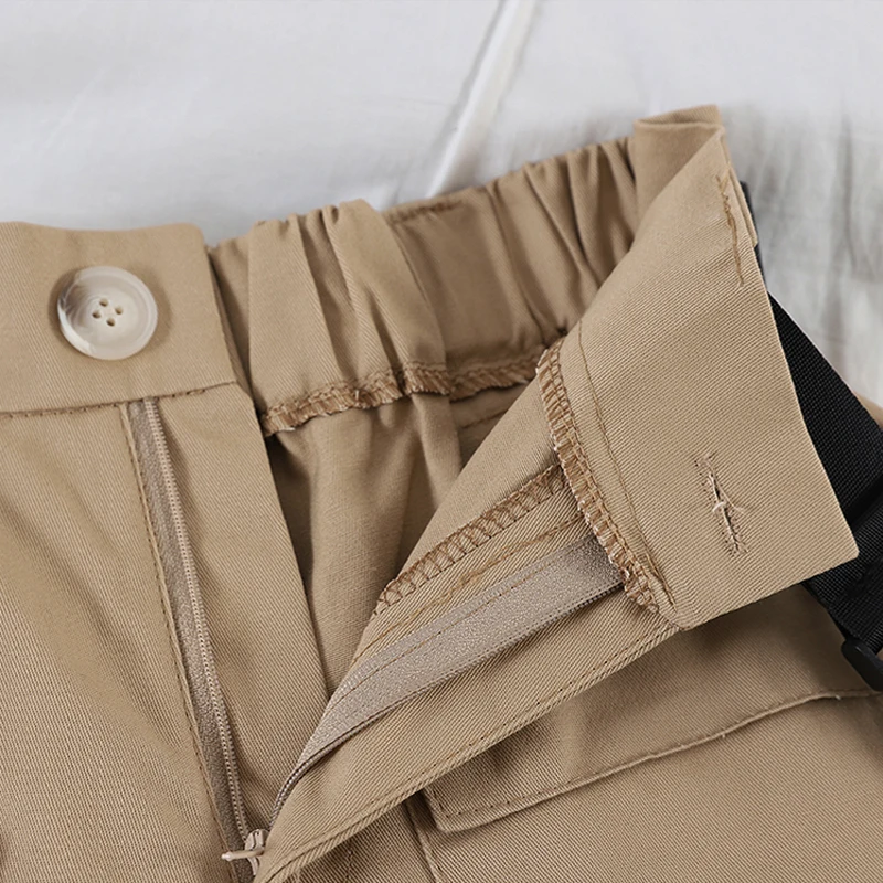 

Women Summer Cargo Shorts with Belt Ladies Fashion Streetwear Solid High Waist Loose Shorts Joggers Female Plus Pocket Bottom