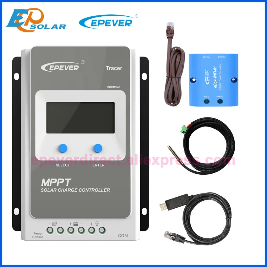with WIFI USB Sensor Регулятор заряда EPEVER 10A 20A 30A 40A MPPT 12V24V max PV 100V вход MPPT 30A Контроллер заряда солнечной батареи - Цвет: with WIFI USB Sensor