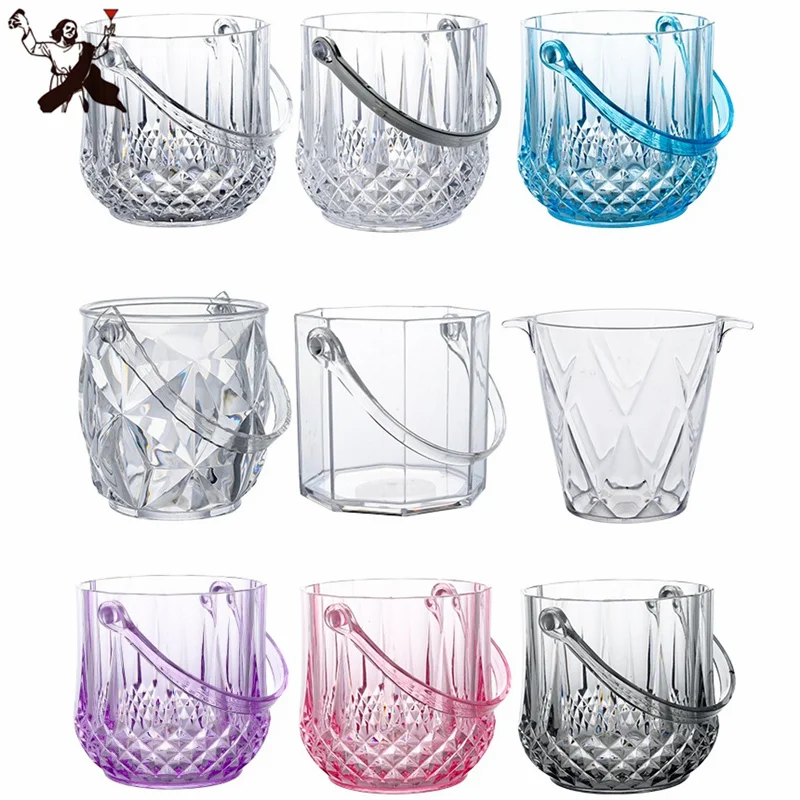 

1.2L Arcylic Ice Bucket Wine Champagne Gorgeous Diamond Ice Bucket With Ice Tong Bar Tools